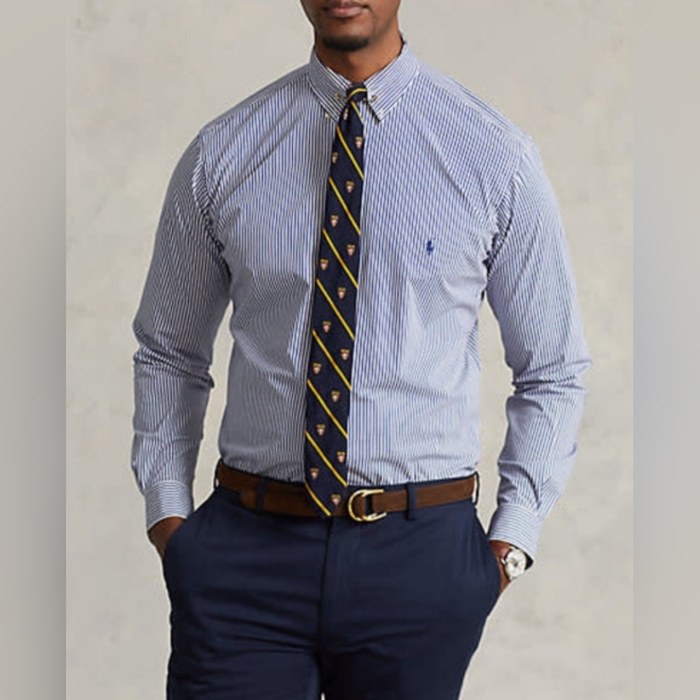 POLO RALPH LAUREN MEN BIG & TALL  STRETCH POPLIN SHIRT